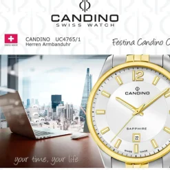 Candino Herrenuhr Edelstahl silber gold Candino Classic Armbanduhr UC4765/1