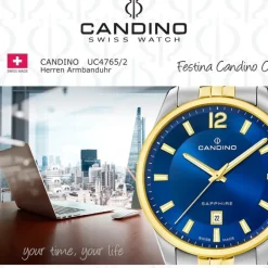 Candino Herrenuhr Edelstahl silber gold Candino Classic Armbanduhr UC4765/2