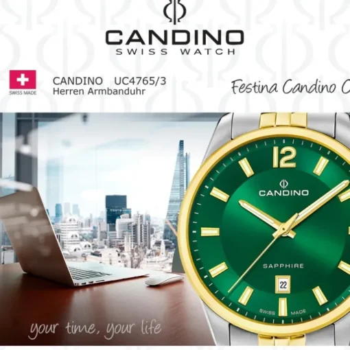 Candino Herrenuhr Edelstahl silber gold Candino Classic Armbanduhr UC4765/3