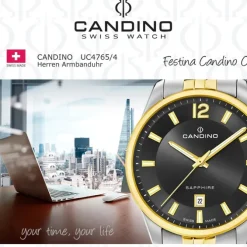 Candino Herrenuhr Edelstahl silber gold Candino Classic Armbanduhr UC4765/4