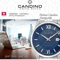 Candino Herrenuhr Edelstahl silber Candino Automatik Armbanduhr UC4768/2