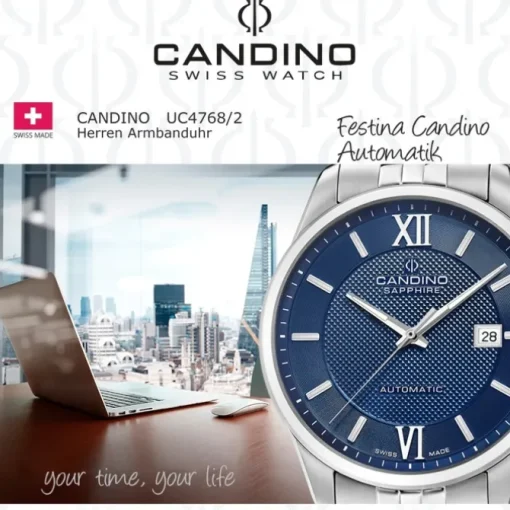 Candino Herrenuhr Edelstahl silber Candino Automatik Armbanduhr UC4768/2