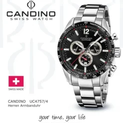 Candino Herrenuhr Edelstahl silber Candino Sport Armbanduhr UC4757/4