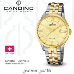 Candino Herrenuhr Edelstahl silber gold Candino Classic Armbanduhr UC4706/A