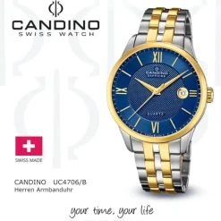 Candino Herrenuhr Edelstahl silber gold Candino Classic Armbanduhr UC4706/B
