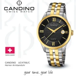 Candino Herrenuhr Edelstahl silber gold Candino Classic Armbanduhr UC4706/C