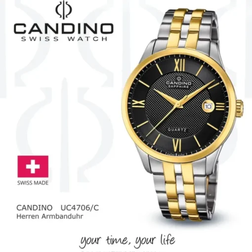 Candino Herrenuhr Edelstahl silber gold Candino Classic Armbanduhr UC4706/C