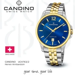 Candino Herrenuhr Edelstahl silber gold Candino Classic Armbanduhr UC4763/2