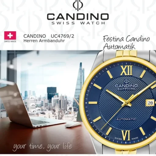 Candino Herrenuhr Edelstahl silber gold Candino Automatik Armbanduhr UC4769/2