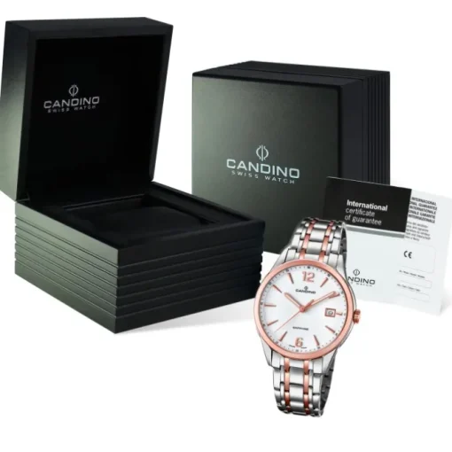 Candino Herren-Uhr Edelstahl silber roségold C4616/2 Quarz Klassisch UC4616/2