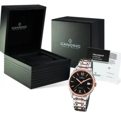 Candino Herren-Uhr Edelstahl silber roségold C4616/3 Quarz Klassisch UC4616/3