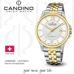 Candino Herrenuhr Edelstahl silber gold Candino Automatik Armbanduhr UC4769/1
