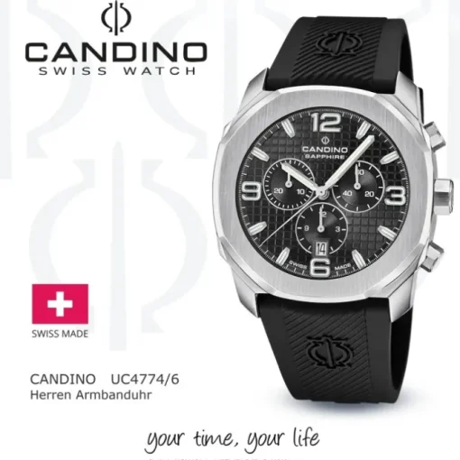 Candino Herrenuhr Kautschuk schwarz Candino Sport Armbanduhr UC4774/6