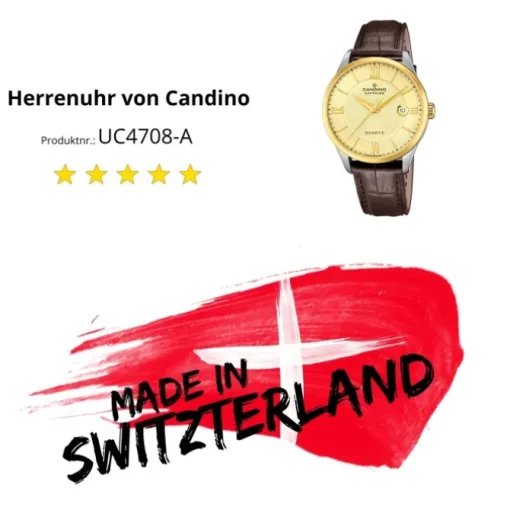Candino Herrenuhr Leder braun Candino Classic Armbanduhr UC4708/A