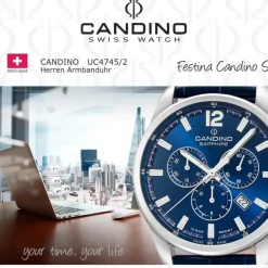 Candino Herrenuhr Leder blau Candino Sport Armbanduhr UC4745/2