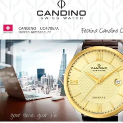 Candino Herrenuhr Leder braun Candino Classic Armbanduhr UC4708/A