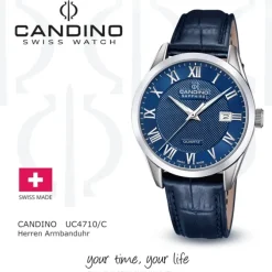 Candino Herrenuhr Leder blau Candino Classic Armbanduhr UC4710/C