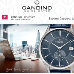 Candino Herrenuhr Leder dunkelblau Candino Classic Armbanduhr UC4634/5