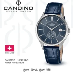 Candino Herrenuhr Leder dunkelblau Candino Classic Armbanduhr UC4634/5