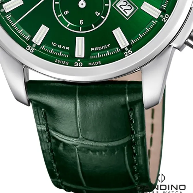 Candino Herrenuhr Leder grün Candino Sport Armbanduhr UC4745/3