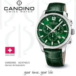 Candino Herrenuhr Leder grün Candino Sport Armbanduhr UC4745/3