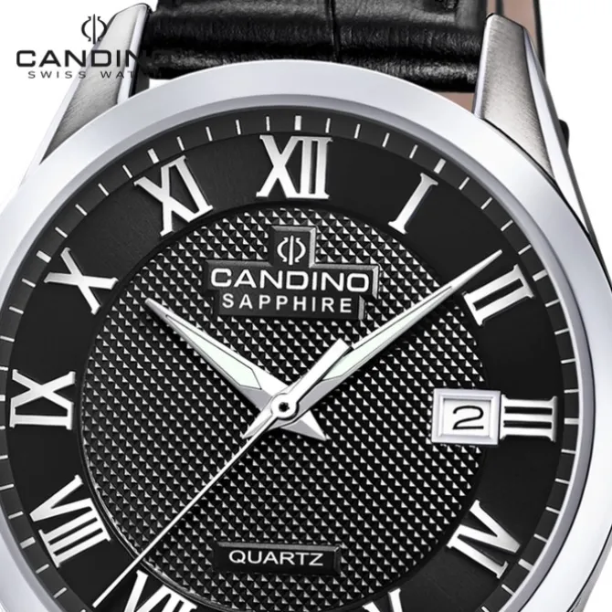 Candino Herrenuhr Leder schwarz Candino Classic Armbanduhr UC4710/D