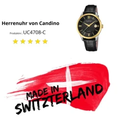 Candino Herrenuhr Leder schwarz Candino Classic Armbanduhr UC4708/C