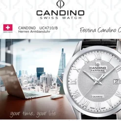 Candino Herrenuhr Leder schwarz Candino Classic Armbanduhr UC4710/B