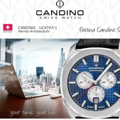 Candino Herrenuhr Leder schwarz Candino Sport Armbanduhr UC4747/1