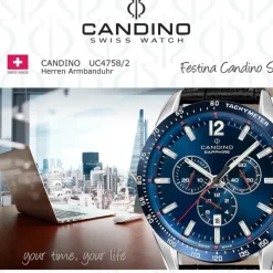 Candino Herrenuhr Leder schwarz Candino Sport Armbanduhr UC4758/2