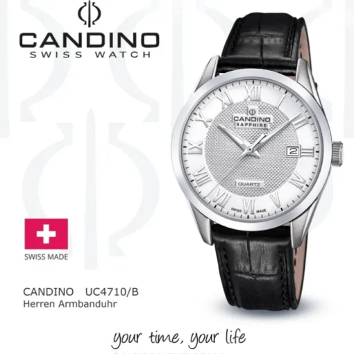 Candino Herrenuhr Leder schwarz Candino Classic Armbanduhr UC4710/B