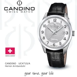 Candino Herrenuhr Leder schwarz Candino Classic Armbanduhr UC4710/A