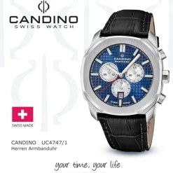 Candino Herrenuhr Leder schwarz Candino Sport Armbanduhr UC4747/1