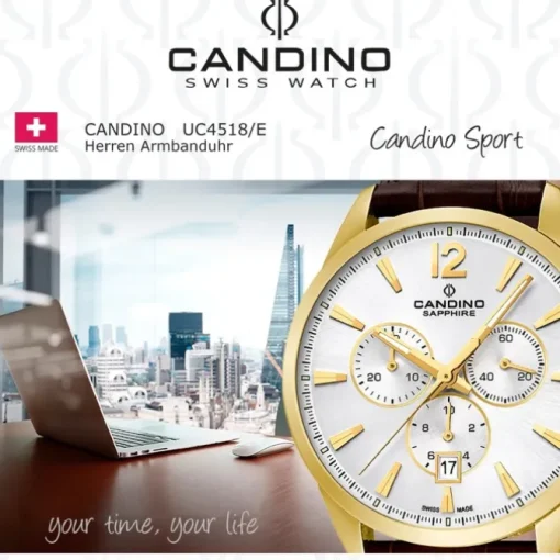 Candino Herrenuhr Sport C4518/E Armbanduhr Edelstahl braun UC4518/E
