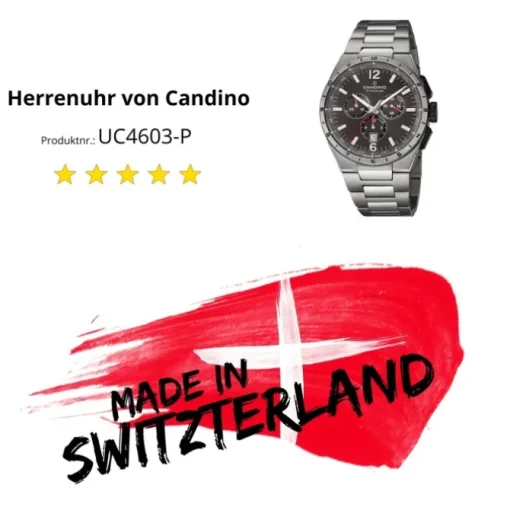 Candino Herrenuhr Titan grau Candino Classic Armbanduhr UC4603/P