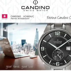 Candino Herrenuhr Titan grau Candino Classic Armbanduhr UC4604/C