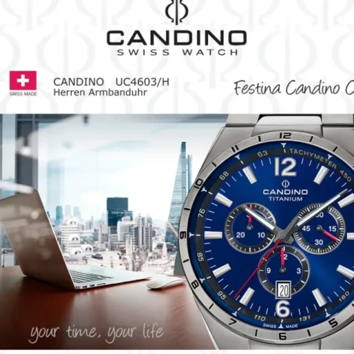 Candino Herrenuhr Titan grau Candino Classic Armbanduhr UC4603/H