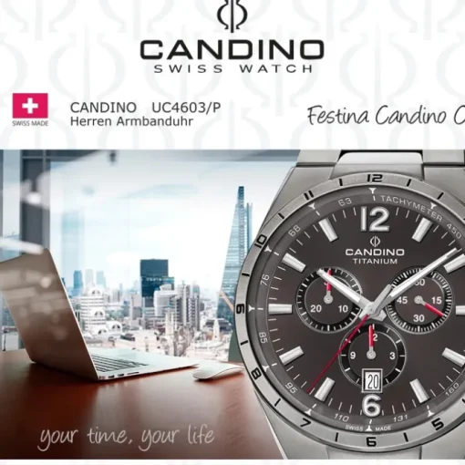 Candino Herrenuhr Titan grau Candino Classic Armbanduhr UC4603/P