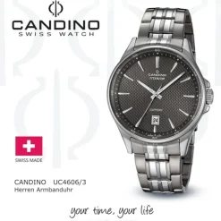 Candino Herrenuhr Titan grau Candino Classic Armbanduhr UC4606/3
