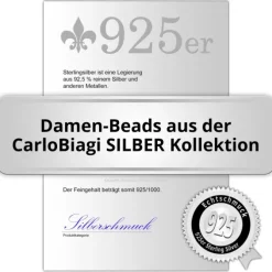 Carlo Biagi Bead Buchstabe E Silber European Beads BLPE