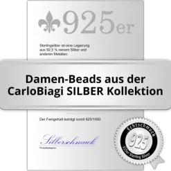 Carlo Biagi Bead Gravur Kugel Silber European Beads BGPS01