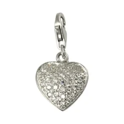 Carlo Biagi Charm Anhänger Herz weiß 925 Silber CSCZS02C