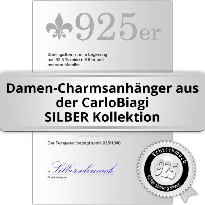 Carlo Biagi Charm Anhänger Horn weiß 925 Silber CSCZS03C