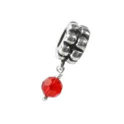 Carlo Biagi Dangle Bead Rubin Silber European Beads BDBB07