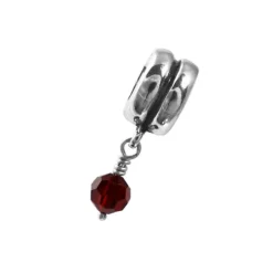 Carlo Biagi Dangle Bead Zirkonia rot European Beads BDSB01