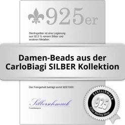 Carlo Biagi Dangle Bead Zirkonia rot European Beads BDSB01