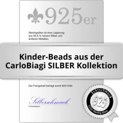 Carlo Biagi Kidz Bead Buchstabe U Silber Beads KSSLU