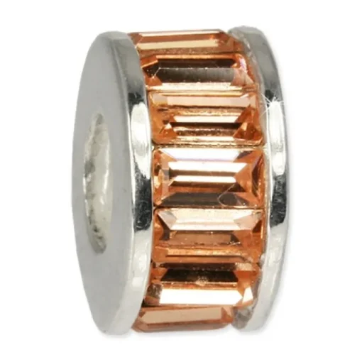 Carlo Biagi Zirkonia Bead Kristall Rad hellbraun Europaen Beads BBSC02
