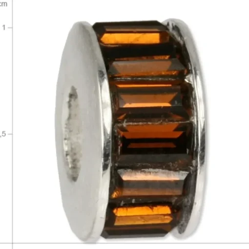 Carlo Biagi Zirkonia Bead Kristall Rad braun Europaen Beads BBSC01