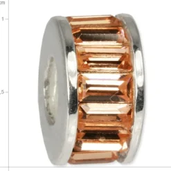 Carlo Biagi Zirkonia Bead Kristall Rad hellbraun Europaen Beads BBSC02